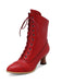 Vintage Leather Lace-up Kitten Heel Boots — 1950s vintage charm for her modern wardrobe