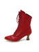 She finds her 1950s story in this Vintage Leather Lace-up Kitten Heel Boots