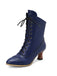 This Vintage Leather Lace-up Kitten Heel Boots whispers 1950s secrets to those who notice