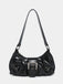 Vintage PU Leather Magnetic Closure Zipper Underarm Bag - vintage fashion, retro style