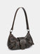 Vintage PU Leather Magnetic Closure Zipper Underarm Bag - vintage fashion, retro style