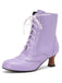 Vintage Leather Solid Kitten Heel Boots: timeless 1950s elegance she makes her own