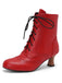 This Vintage Leather Solid Kitten Heel Boots whispers 1950s secrets to those who notice