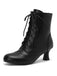 Vintage Leather Solid Kitten Heel Boots — 1950s style that transcends decades