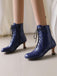 Vintage Leather Solid Kitten Heel Boots — 1950s vintage charm for her modern wardrobe