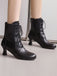 This Vintage Leather Solid Kitten Heel Boots whispers 1950s secrets to those who notice