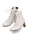 This Vintage Leather Solid Lace Heel Boots whispers 1950s secrets to those who notice