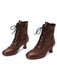 This Vintage Leather Solid Lace Heel Boots whispers 1950s secrets to those who notice