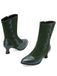 Vintage Leather Suede Button Mid Calf Boots - vintage fashion, retro style