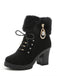 She finds her 1950s story in this Vintage Nubuck Leather Plush Chunky Heel Boots