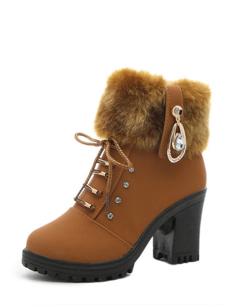 Vintage Nubuck Leather Plush Chunky Heel Boots: timeless 1950s elegance she makes her own