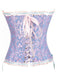 She slips into Vintage Palace Print Lace-Up Corset and channels 1950s screen sirens
