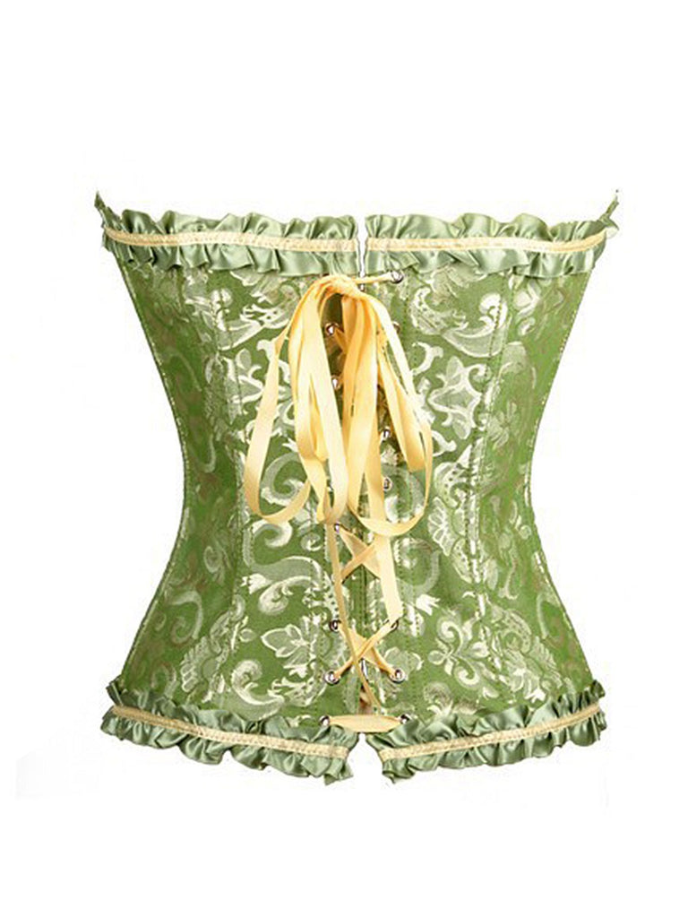 Vintage Palace Print Lace-Up Corset: 1950s allure for the woman who knows her power