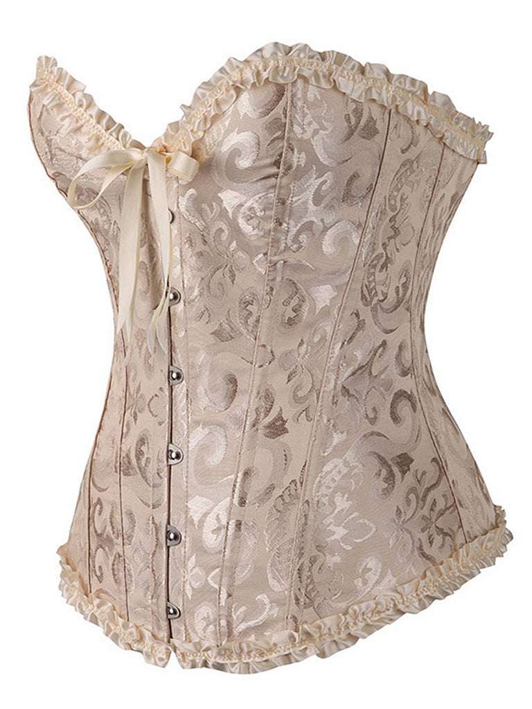 Vintage Palace Print Lace-Up Corset: 1950s allure for the woman who knows her power