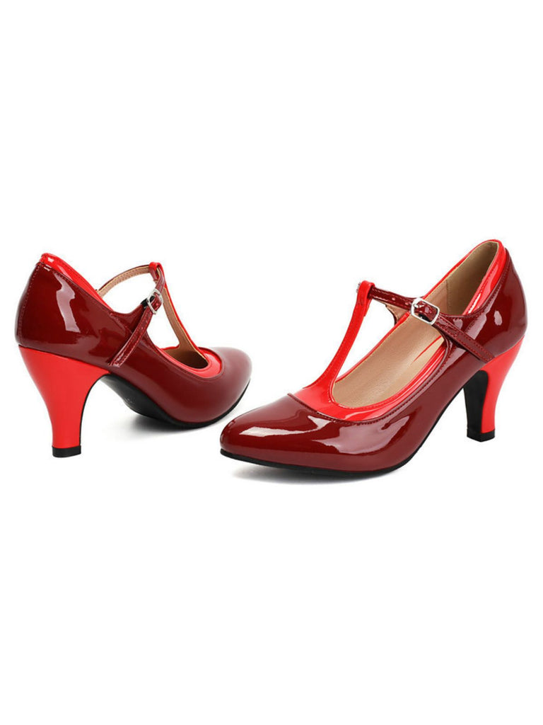 Vintage Patent Leather Pointed-Toe High Heels - vintage shoes, retro heels