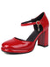 Vintage Patent leather Ankle-Strap Block Heel Pumps - vintage shoes, retro heels