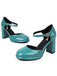 Vintage Patent leather Ankle-Strap Block Heel Pumps - vintage shoes, retro heels