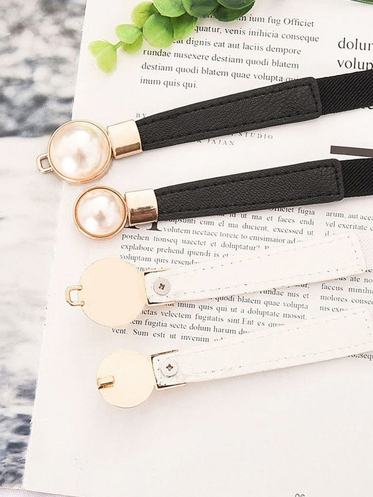 Vintage Pearl Buckle Thin Belt - vintage fashion, retro style