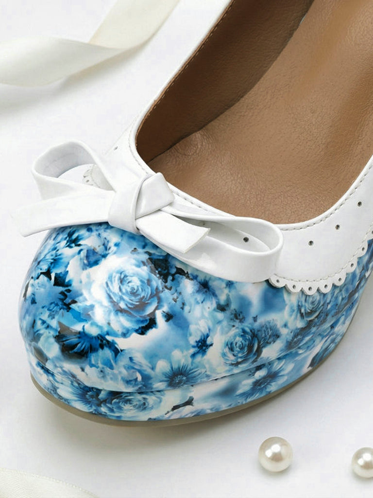 Vintage Pointed Toe Elegant Floral Heels, vintage shoes, retro heels - perfect for women who love vintage and retro fashion