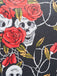 Vintage Punk Skull & Rose Print Handbag - vintage fashion, retro style