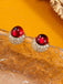 This Vintage Rhinestone Ruby Alloy Stud Earrings carries 1950s stories waiting to be told