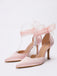 Vintage Satin Ribbon Pointed-Toe High Heels - vintage fashion, retro style, classic elegance for vintage lovers