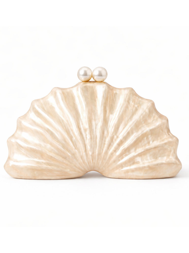 Vintage Shell Pearl Acrylic Clutch Bag, vintage bag, retro purse - perfect for women who love vintage and retro fashion