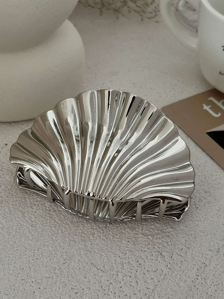 Vintage Shell Shape Metal Hair Clutch - vintage fashion, retro style
