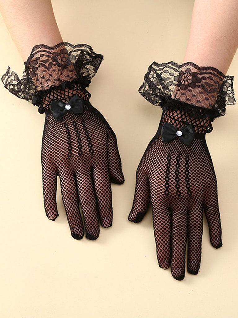 This Vintage Solid Bow Lace Gloves carries 1950s stories waiting to be told