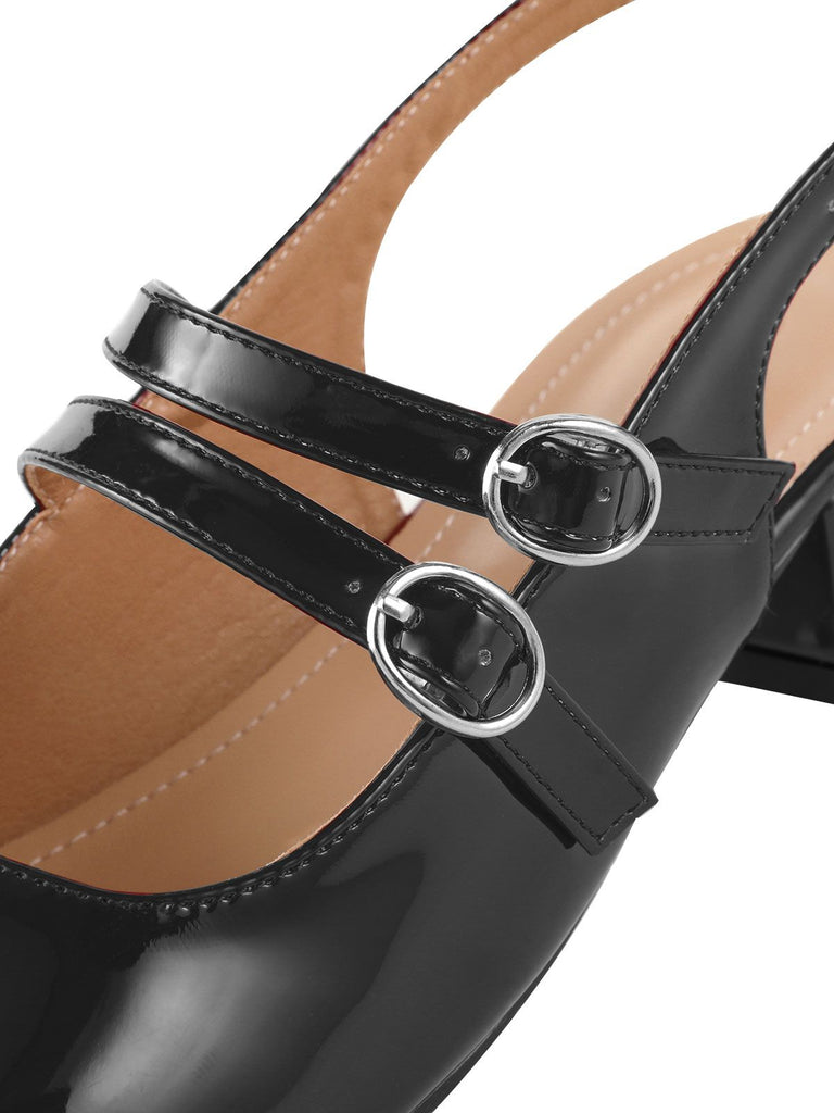 Vintage Solid Mary Janes Shoes, vintage shoes, retro heels - perfect for women who love vintage and retro fashion