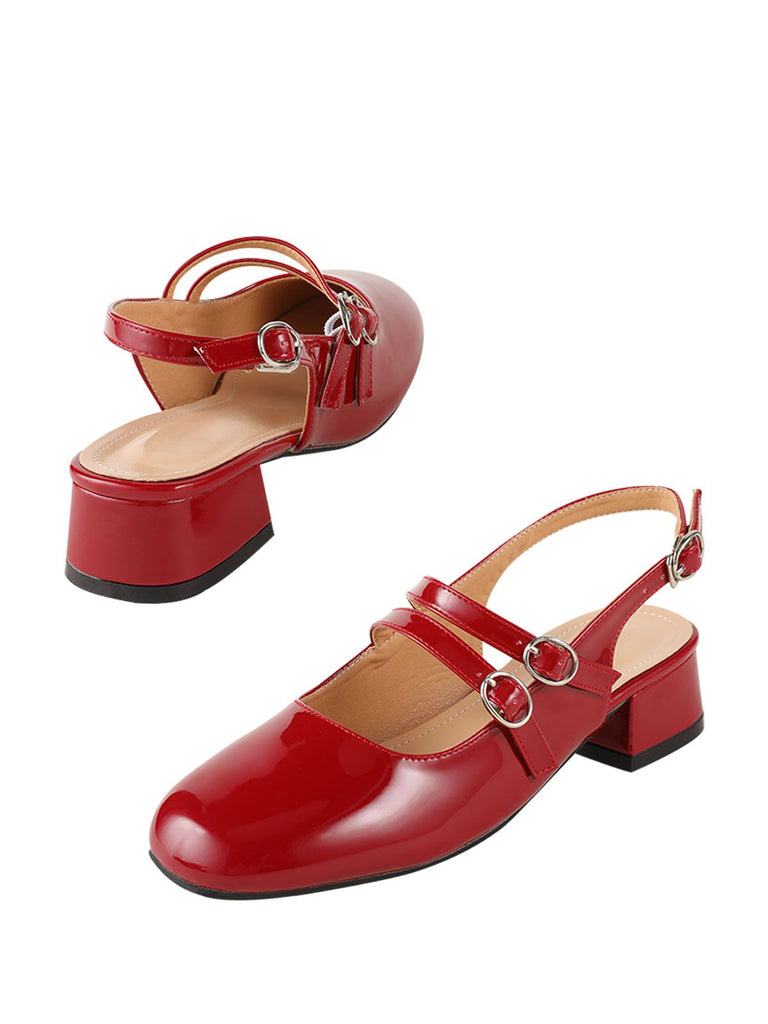 Vintage Solid Mary Janes Shoes, vintage shoes, retro heels - perfect for women who love vintage and retro fashion