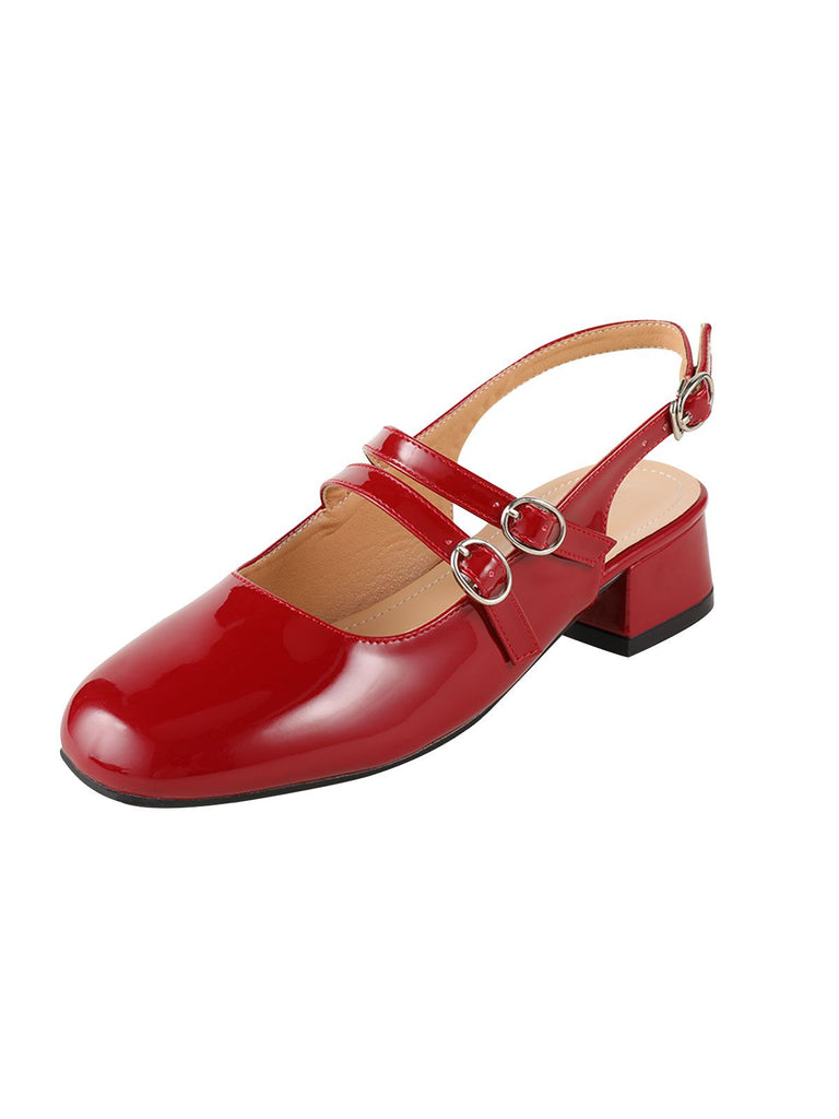 Vintage Solid Mary Janes Shoes, vintage shoes, retro heels - perfect for women who love vintage and retro fashion