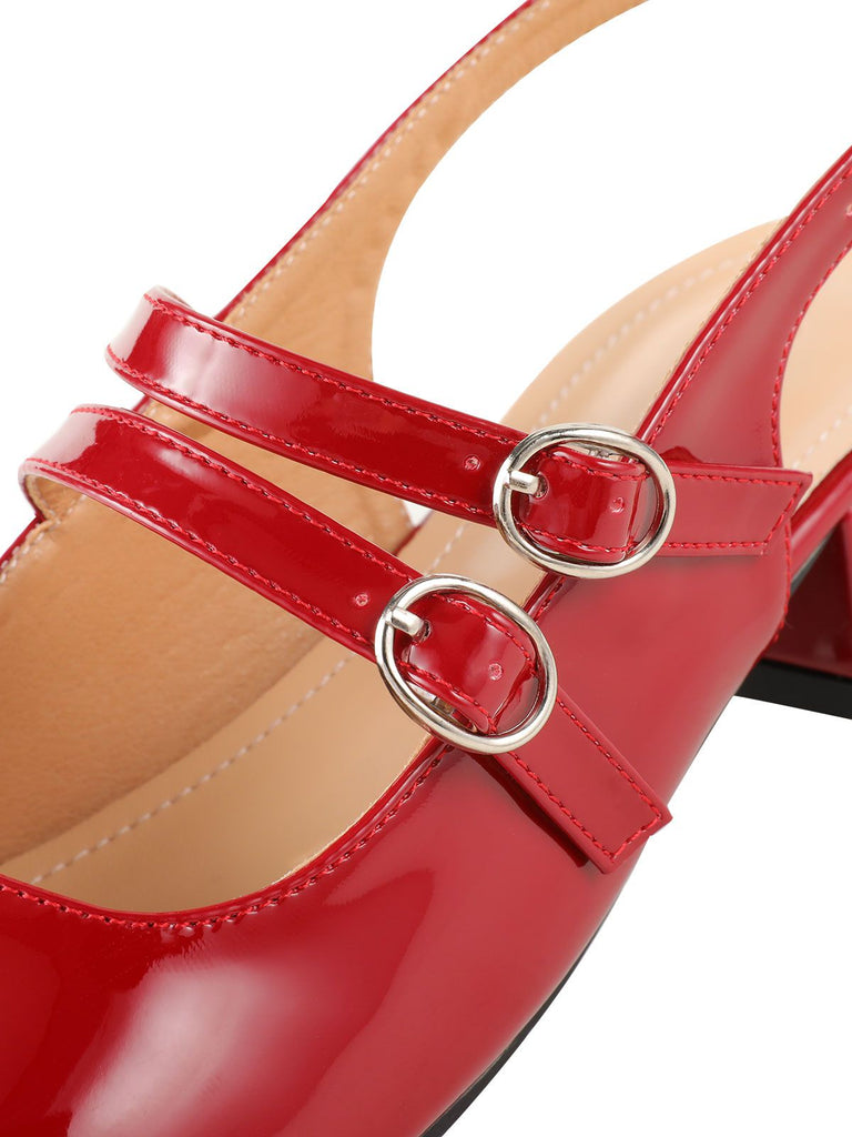 Vintage Solid Mary Janes Shoes, vintage shoes, retro heels - perfect for women who love vintage and retro fashion