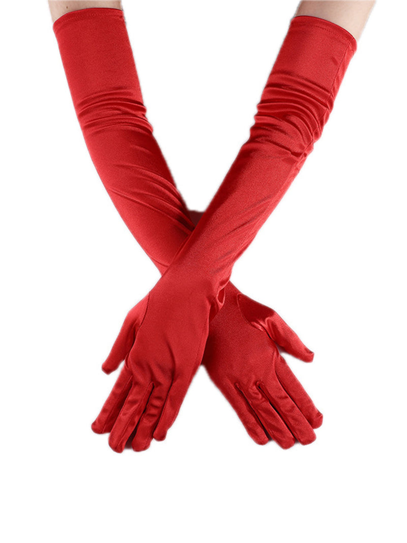 小物 KIMHEKIM SATIN LONG GLOVES Vintage-Solid-Satin-Long-