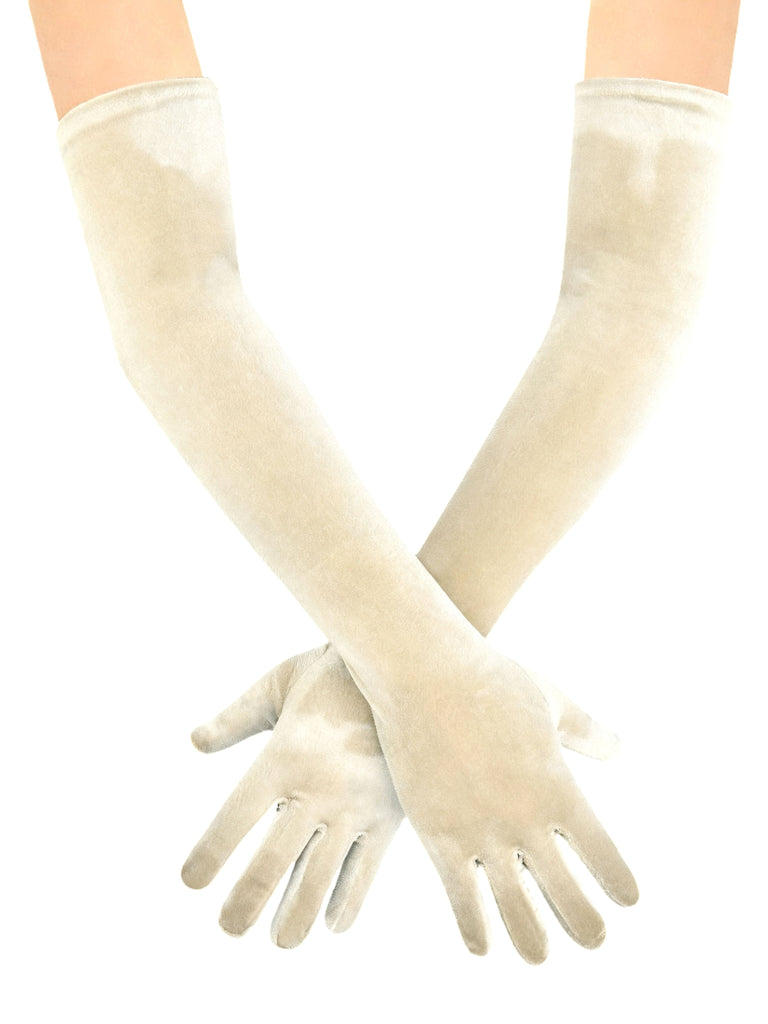 Vintage Solid Thick Velvet Long Gloves - vintage fashion, retro style