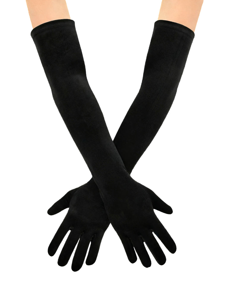 Vintage Solid Thick Velvet Long Gloves - vintage fashion, retro style