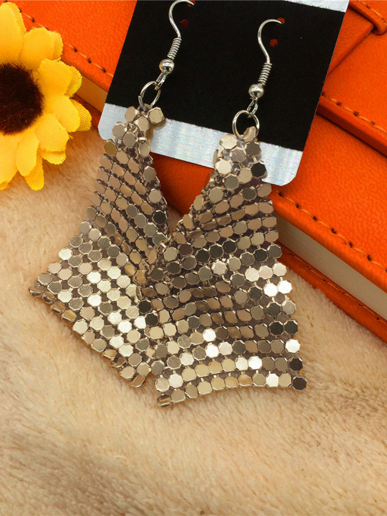 Square Sequin Mesh Drop Earrings 3