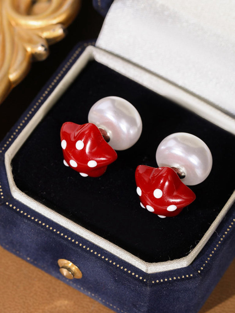 Vintage Star Polka Dot Alloy Earrings - vintage fashion, retro style
