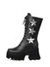 Vintage Steampunk Star Print Platform Mid-Calf Boots - vintage fashion, retro style