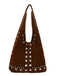 Vintage Suede Studded Shoulder Bag: beautiful vintage fashion, retro style, classic elegance with timeless appeal