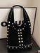 Vintage Suede Studded Shoulder Bag | vintage fashion, retro style, classic elegance - perfect for retro fashion enthusiasts