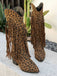 Vintage Tassel Chunky High-heeled Boots - vintage shoes, retro heels