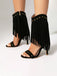 Vintage Tassel Studded Stiletto Boots - vintage fashion, retro style