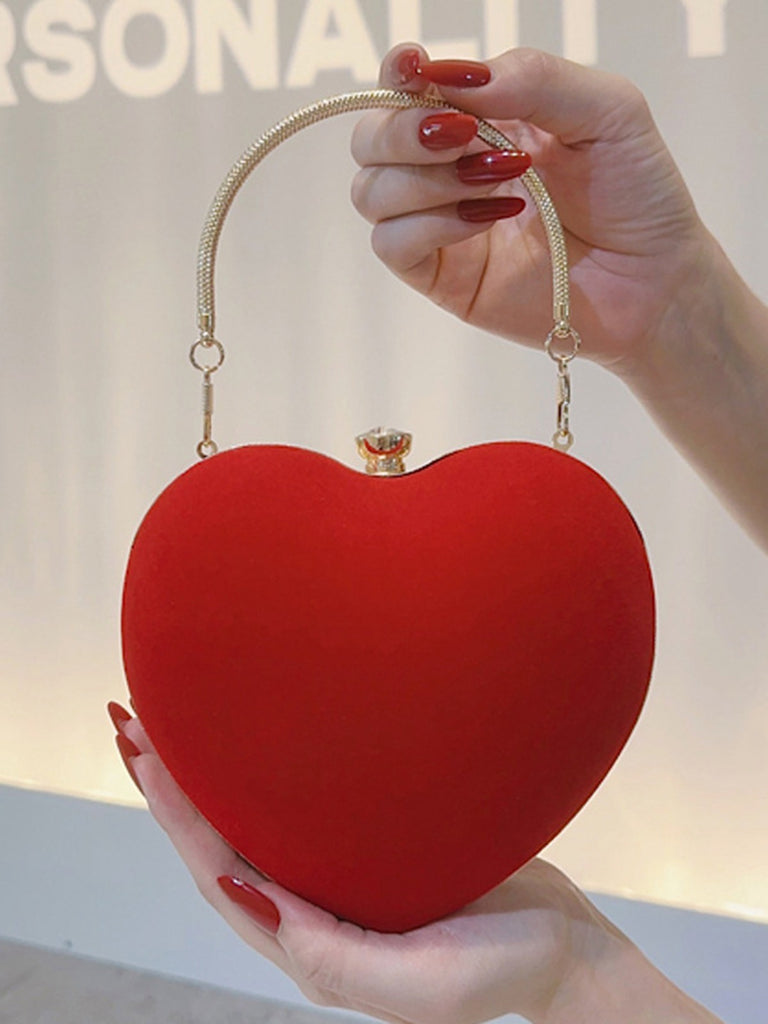 Vintage Velvet Heart Handle Bag - vintage fashion, retro style