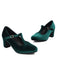 She finds her 1950s story in this Vintage Velvet T-Strap Chunky Heel Shoes
