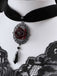 Vintage Dark Rose Victorian Gothic Necklace - vintage fashion, retro style