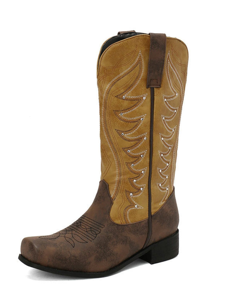 Vintage Western Cowboy Style High Boots - vintage fashion, retro style