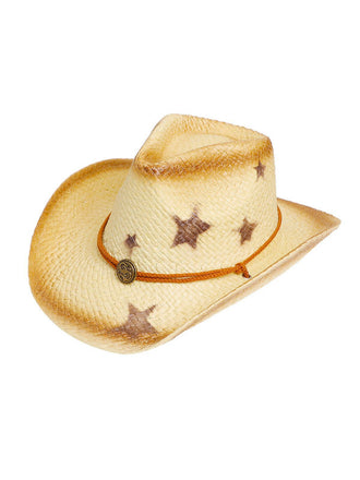 Vintage Wide Brim Star Cowgirl Sun Hat - vintage fashion, retro style