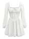 1950s Solid Bow Tie Lace Gothic Dress