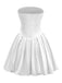 1950s Solid Basque Waist Strapless Bubble Dress